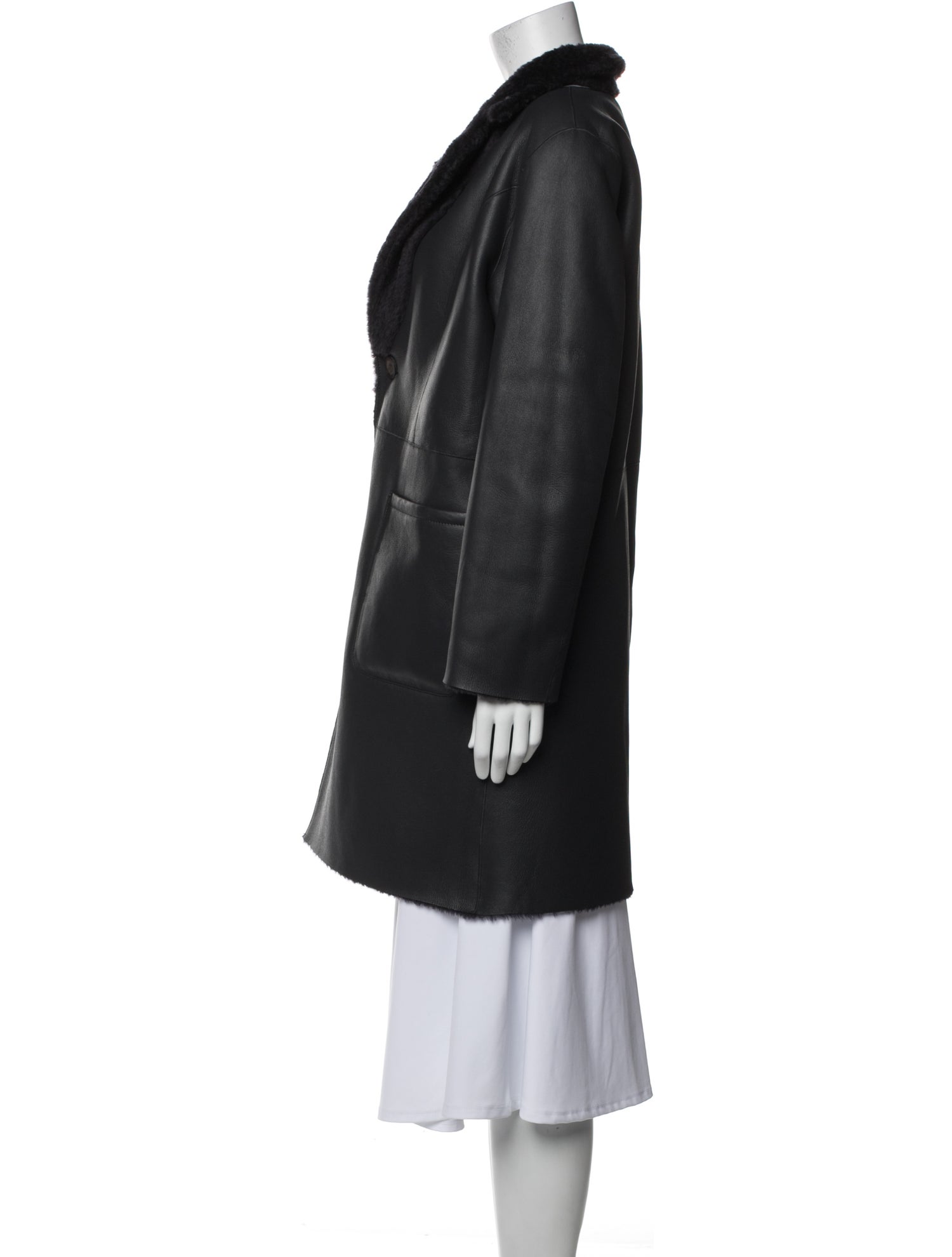 Arma Leather Faux Fur Coat