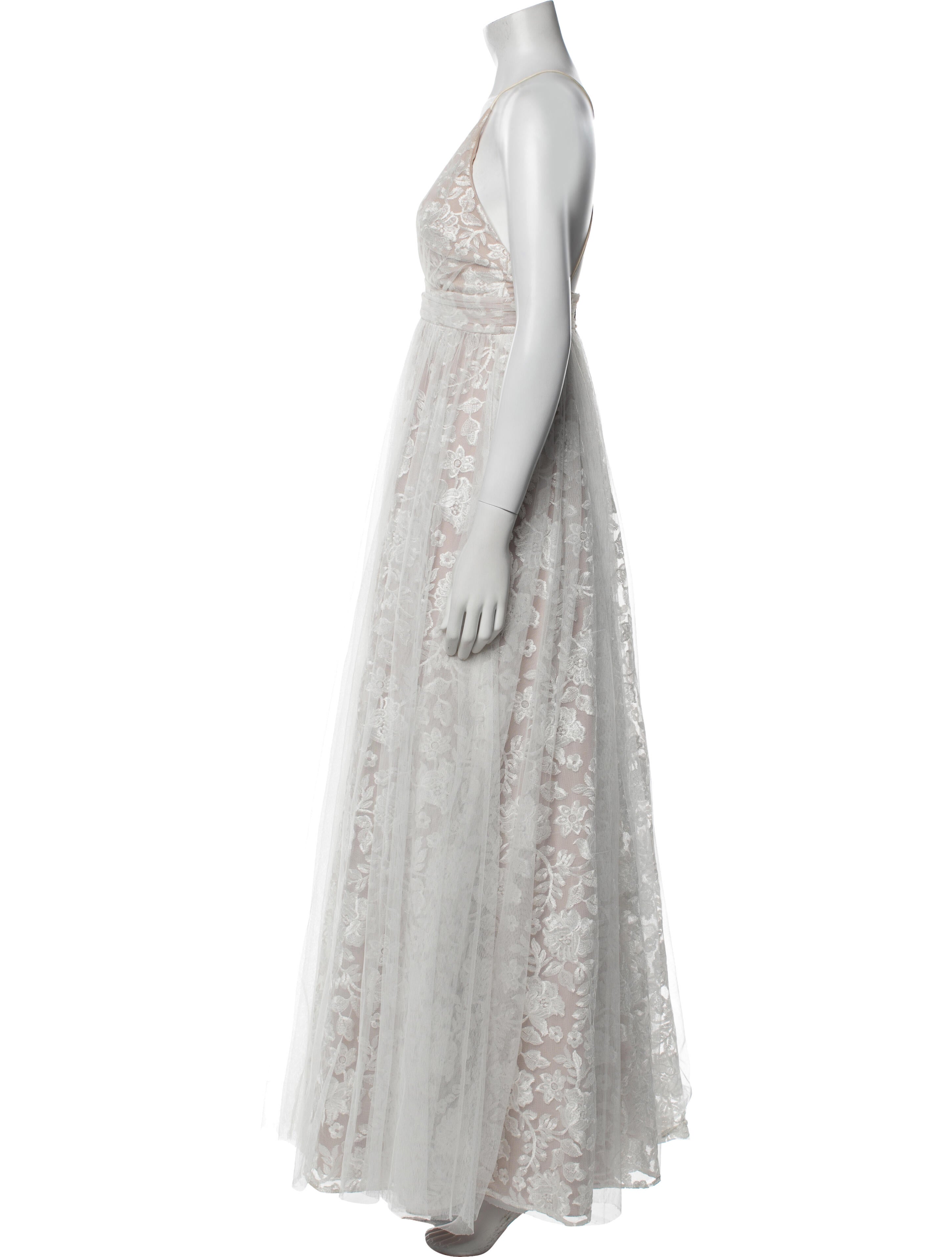 Aidan by Aidan Mattox Lace Long Dress
