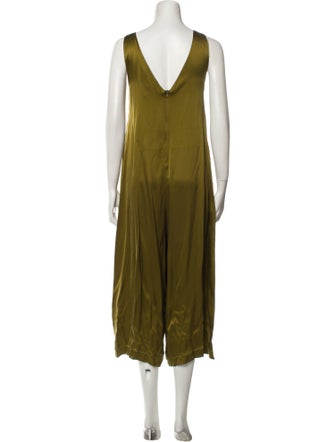 Angelo Marani Silk V-Neck Jumpsuit