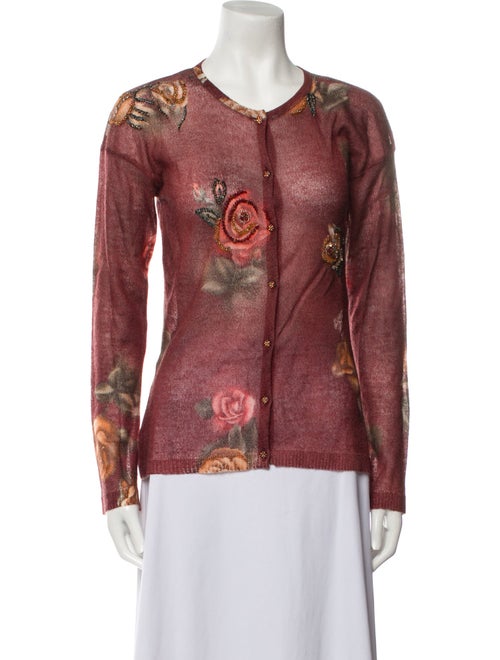 Angelo Marani Mohair Floral Print Sweater