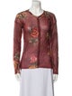 Angelo Marani Mohair Floral Print Sweater