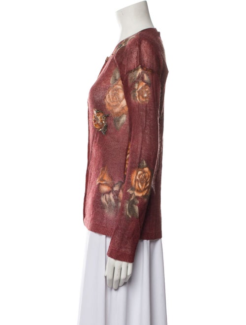 Angelo Marani Mohair Floral Print Sweater