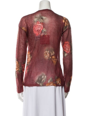 Angelo Marani Mohair Floral Print Sweater
