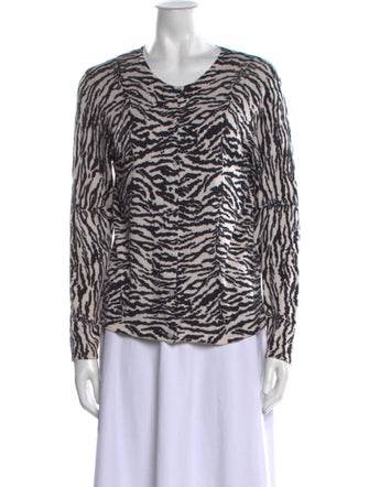 August Silk Knits Silk Animal Print Sweater