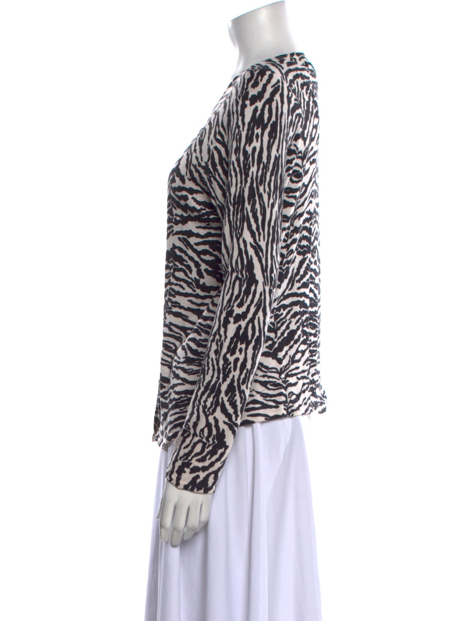August Silk Knits Silk Animal Print Sweater