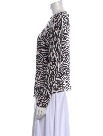August Silk Knits Silk Animal Print Sweater