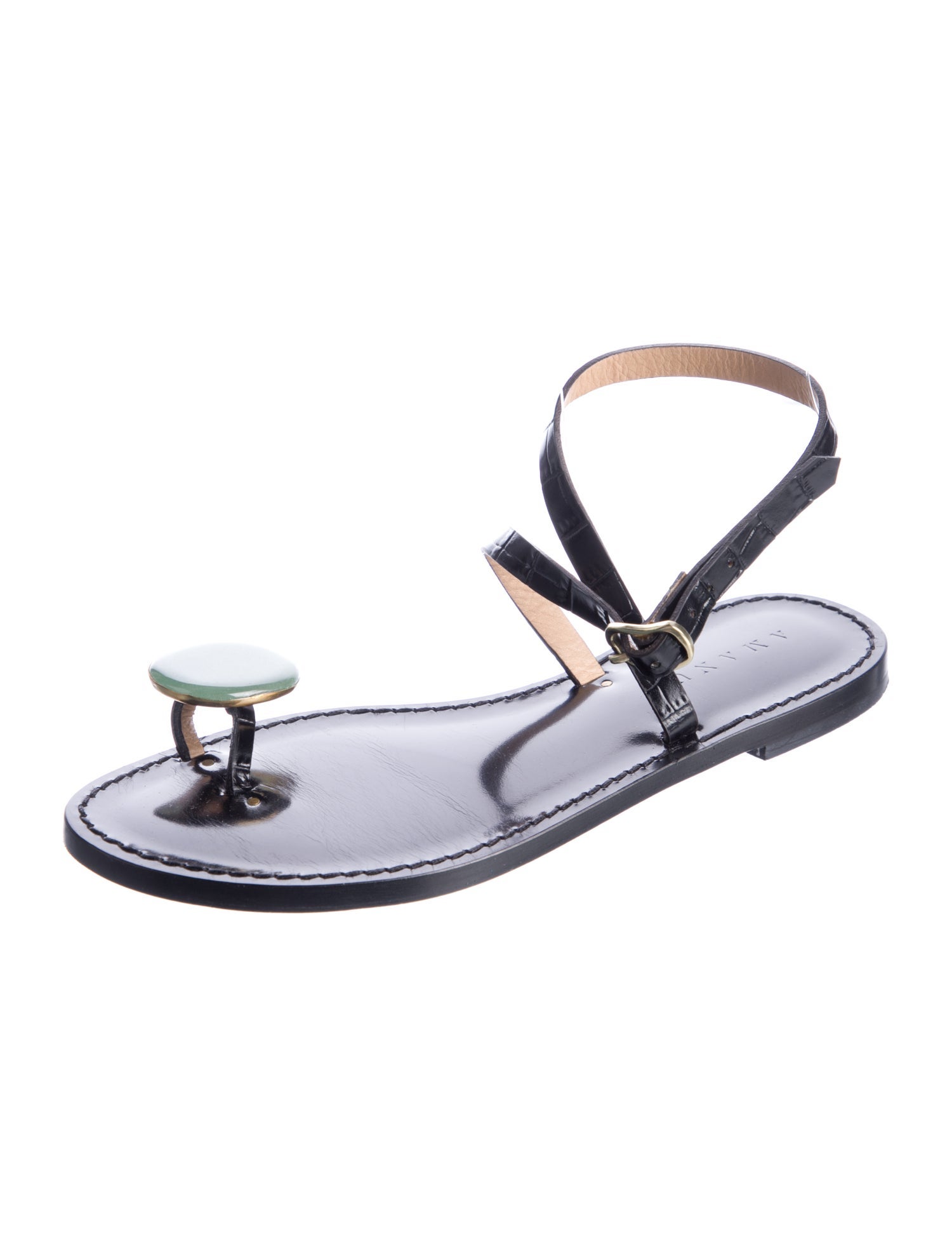 Amanu Patent Leather Sandals