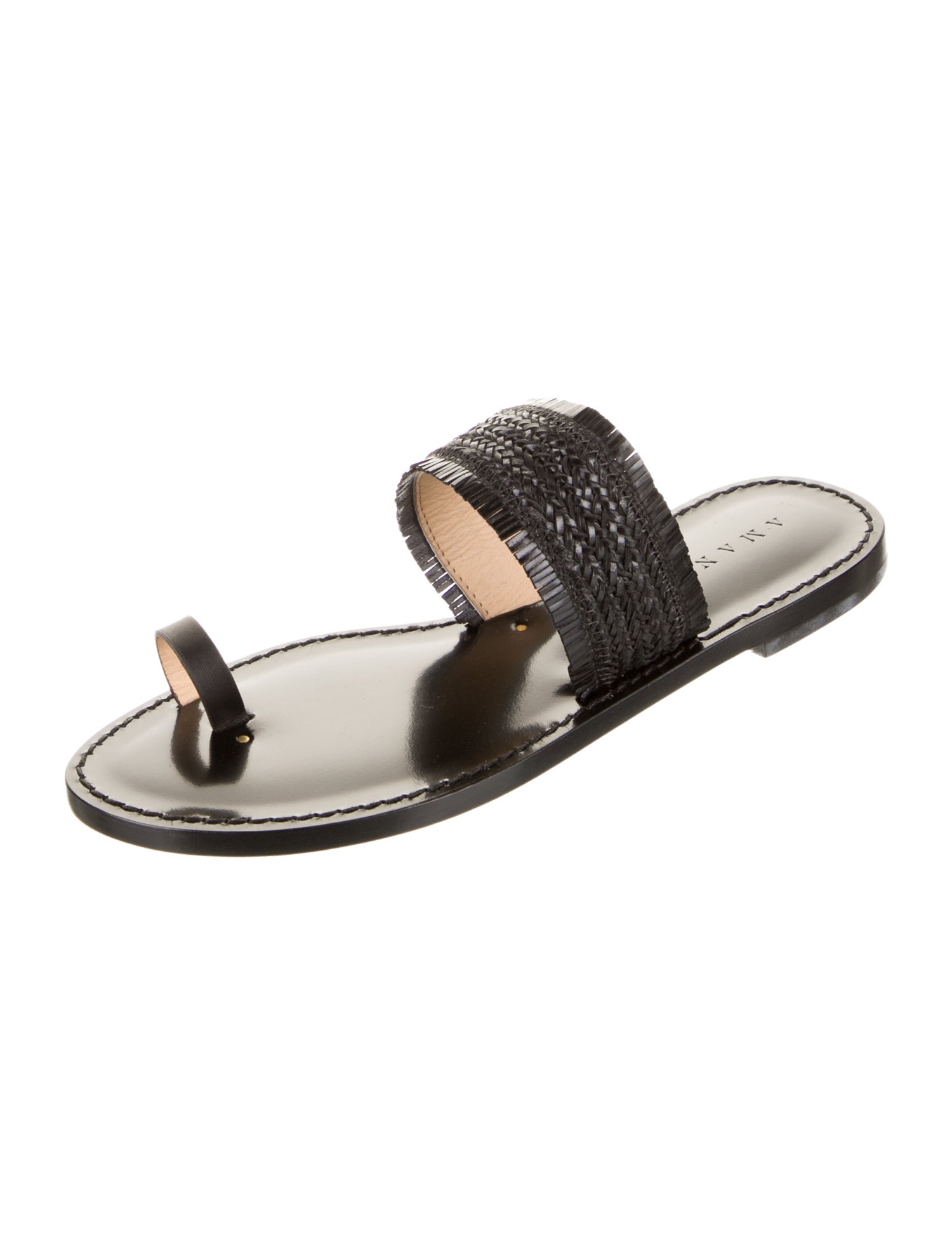 Amanu Straw Braided Accents Slides