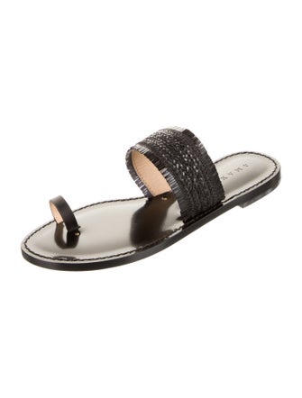 Amanu Straw Braided Accents Slides