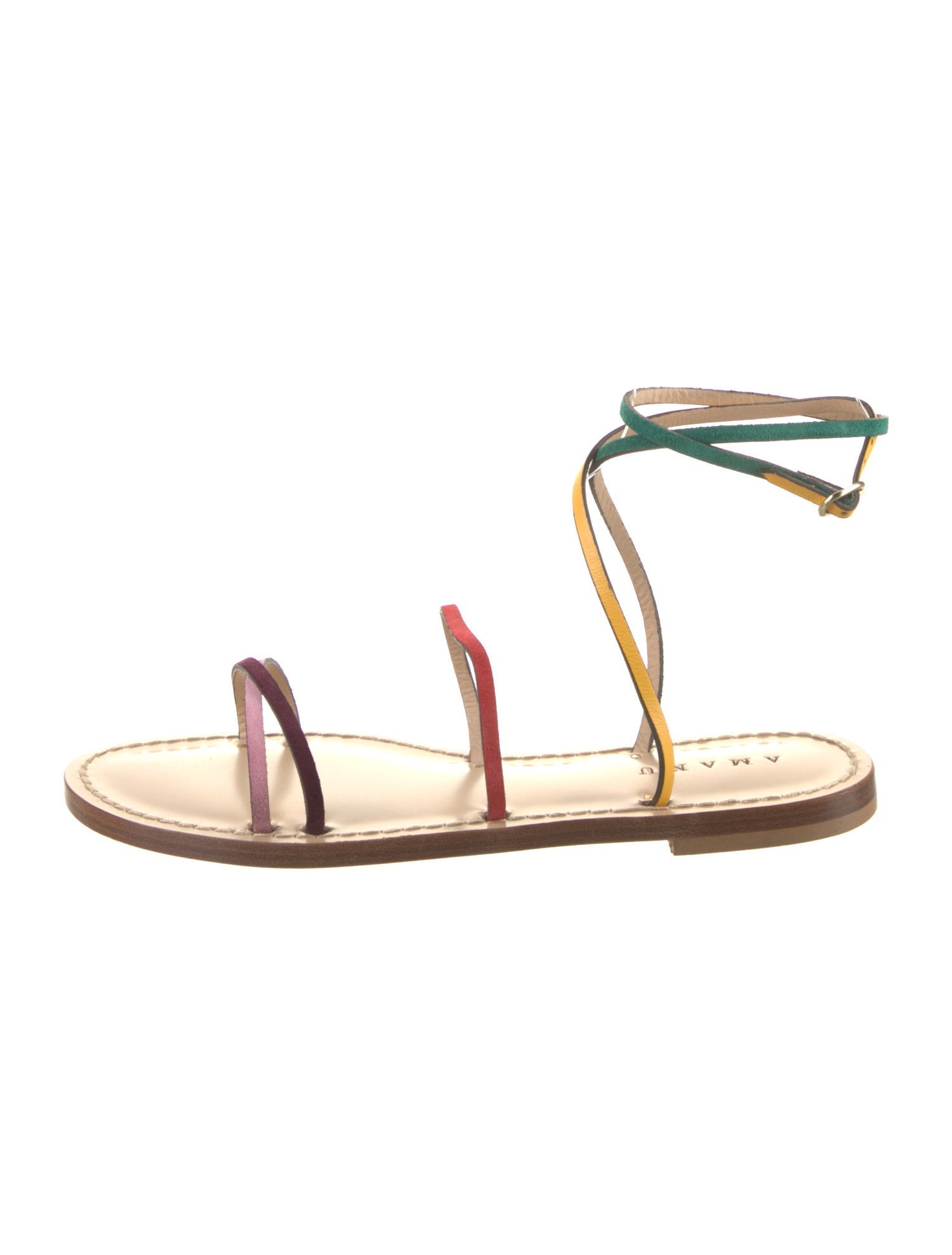 Amanu Suede Colorblock Pattern Gladiator Sandals w/ Tags