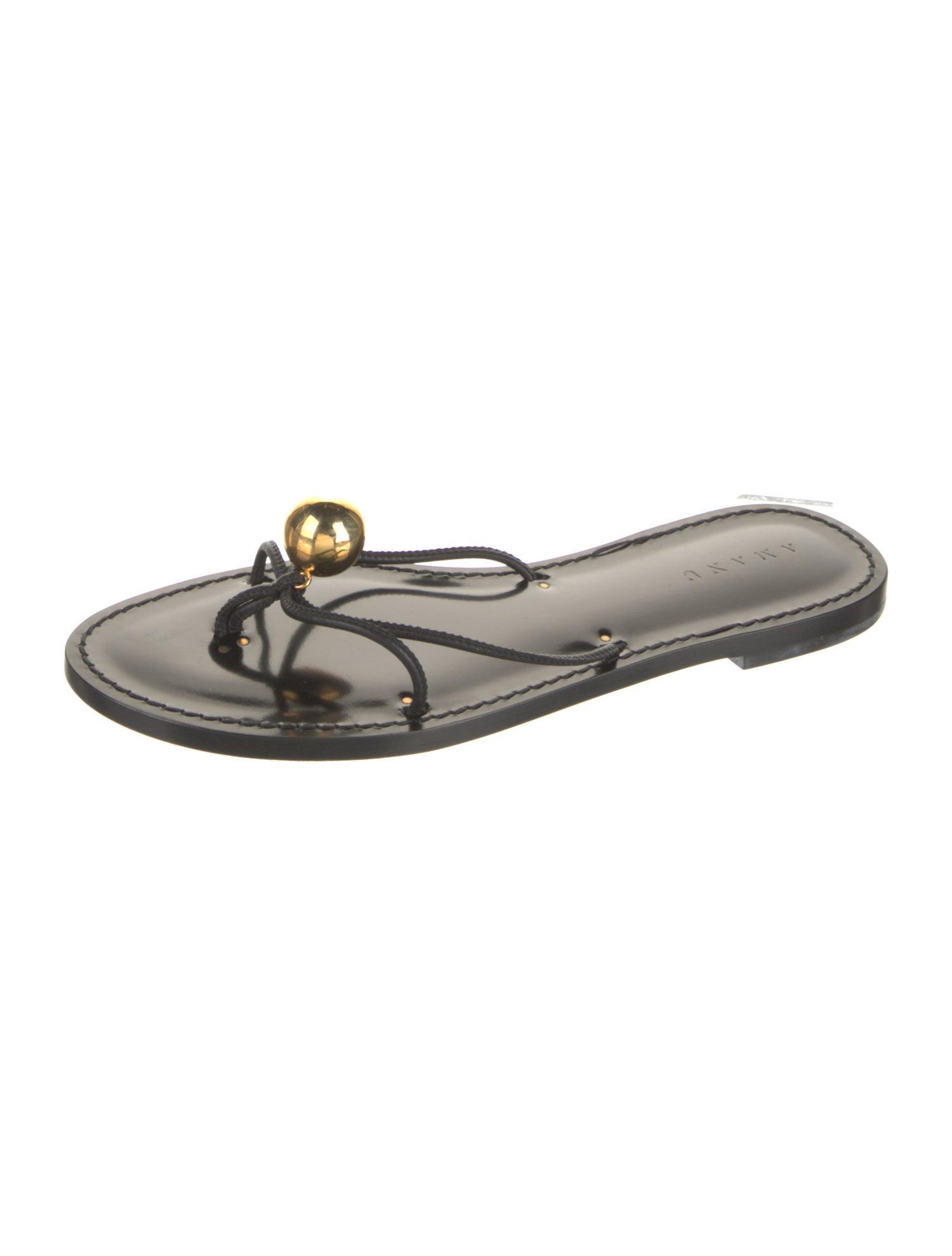 Amanu Leather Beaded Accents Flip Flops