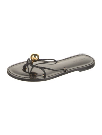 Amanu Leather Beaded Accents Flip Flops