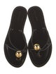 Amanu Leather Beaded Accents Flip Flops