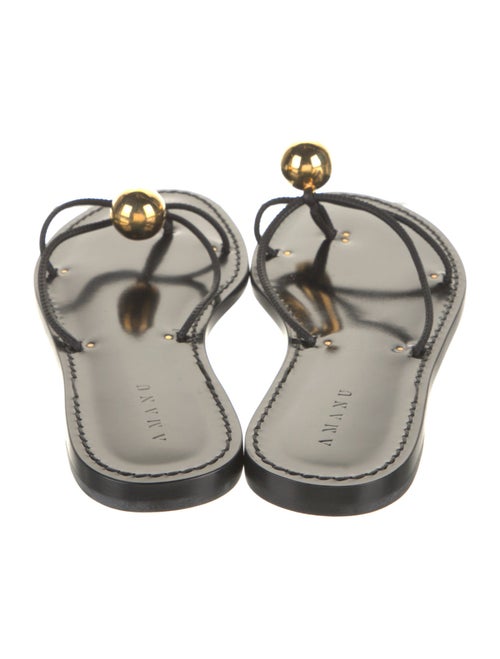 Amanu Leather Beaded Accents Flip Flops