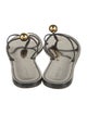 Amanu Leather Beaded Accents Flip Flops