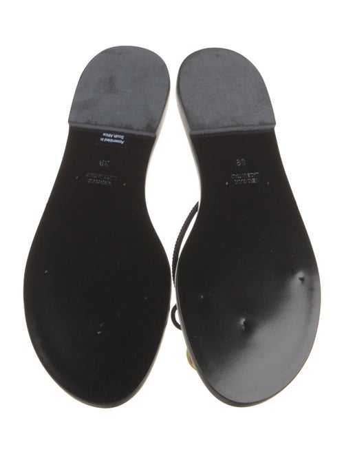 Amanu Leather Beaded Accents Flip Flops