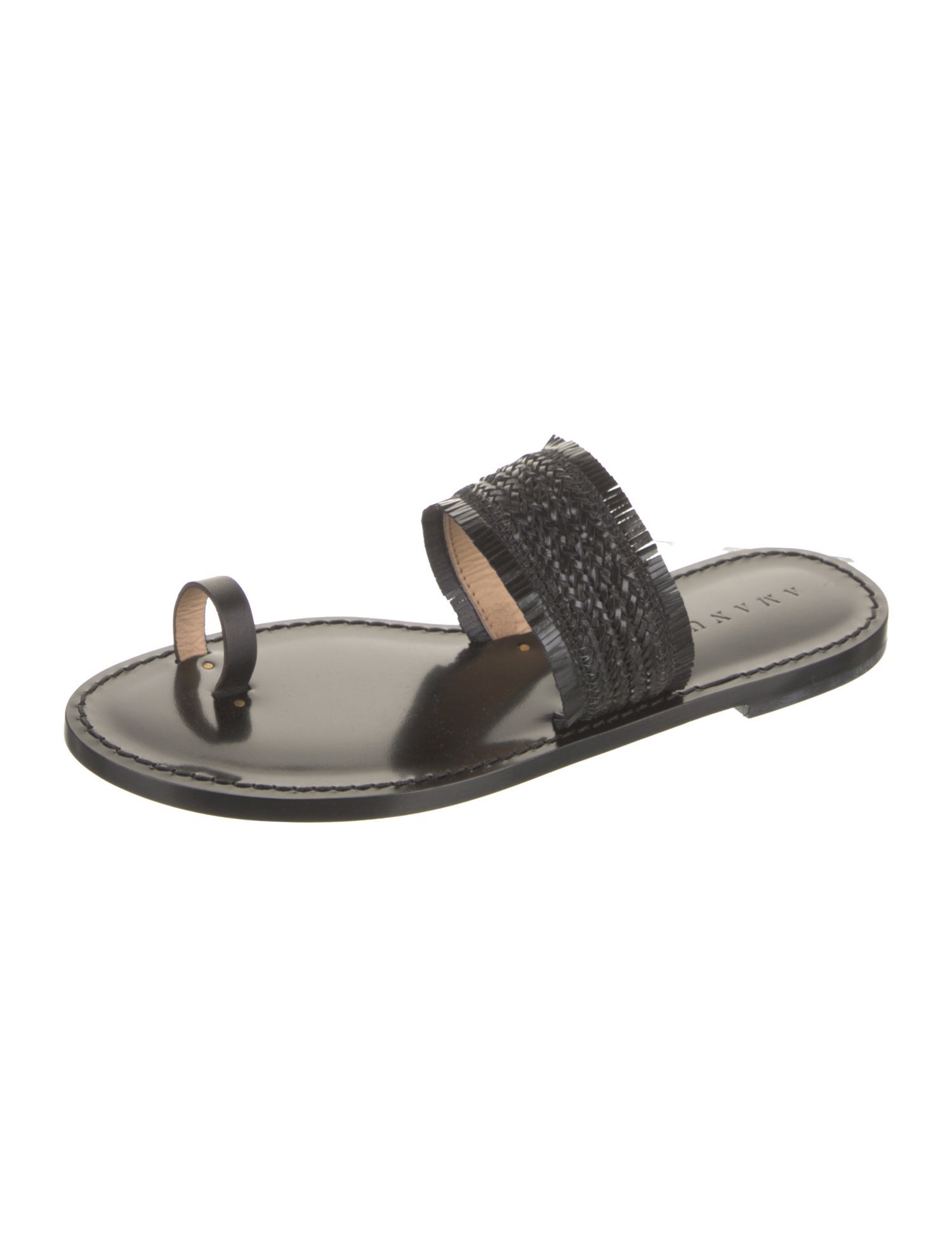 Amanu Straw Braided Accents Slides