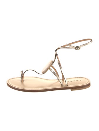 Amanu Leather Beaded Accents Gladiator Sandals