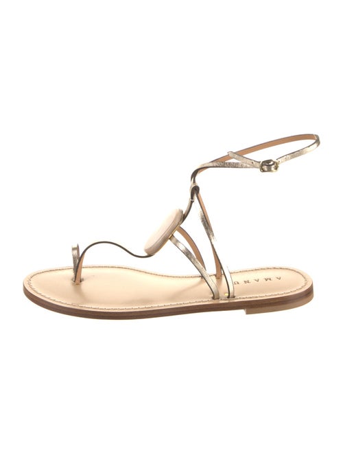 Amanu Leather Beaded Accents Gladiator Sandals