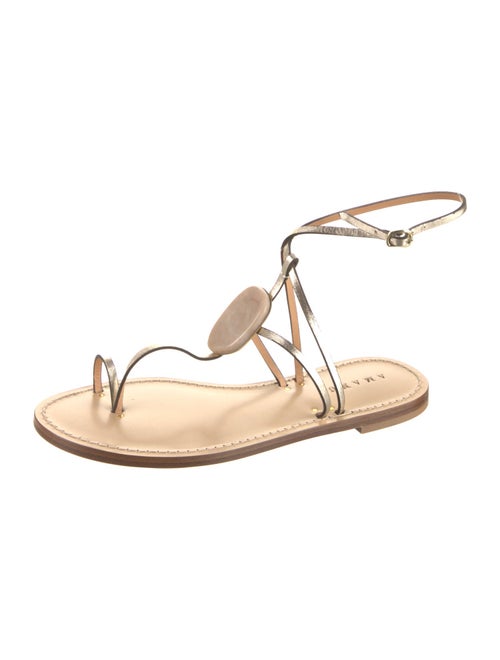 Amanu Leather Beaded Accents Gladiator Sandals