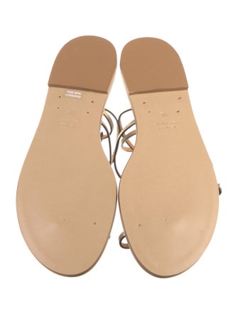 Amanu Leather Beaded Accents Gladiator Sandals