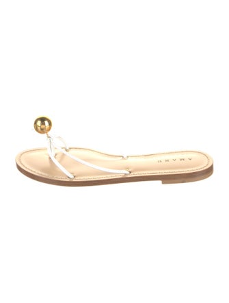 Amanu Leather Beaded Accents Flip Flops