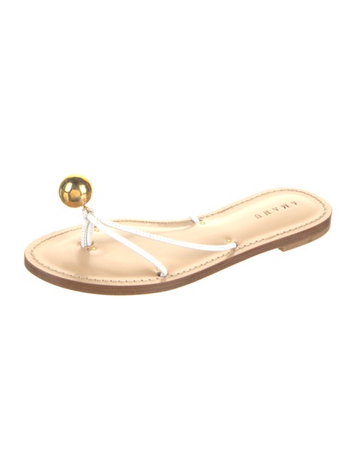 Amanu Leather Beaded Accents Flip Flops