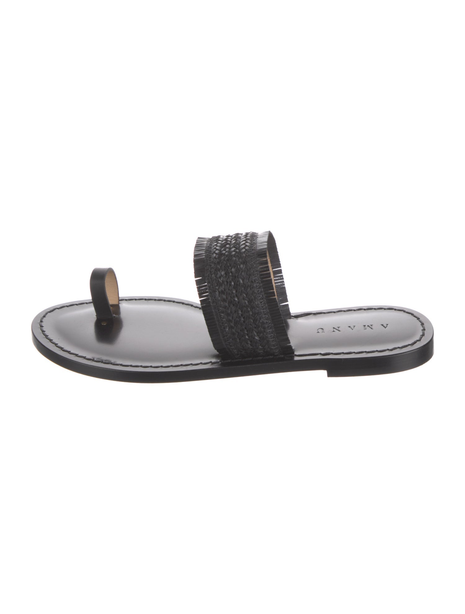 Amanu Straw Braided Accents Slides