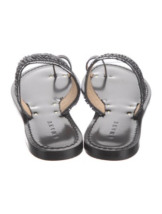 Amanu Straw Braided Accents Slides