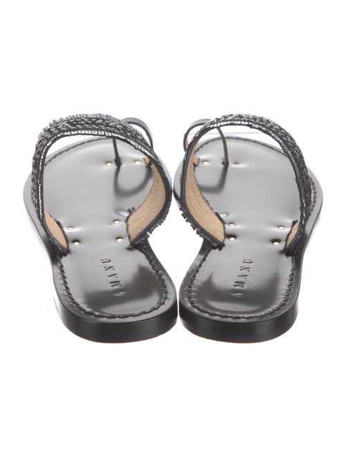 Amanu Straw Braided Accents Slides