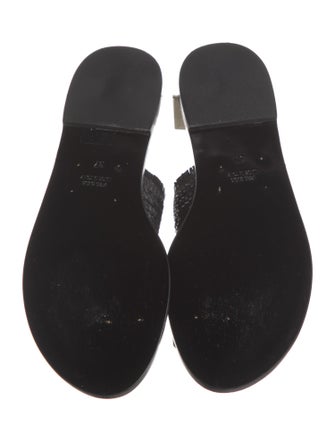 Amanu Straw Braided Accents Slides