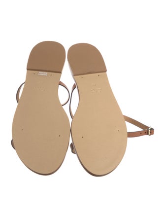 Amanu Leather Chain-Link Accents Gladiator Sandals