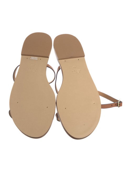 Amanu Leather Chain-Link Accents Gladiator Sandals