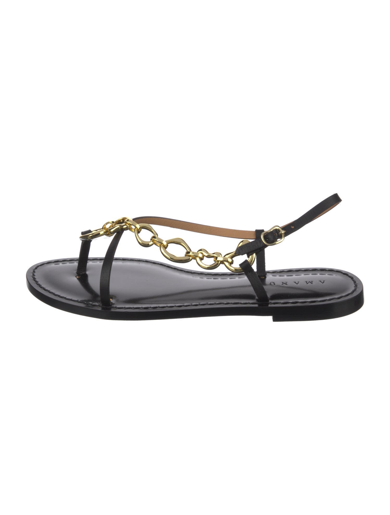 Amanu Leather T-Strap Sandals w/ Tags