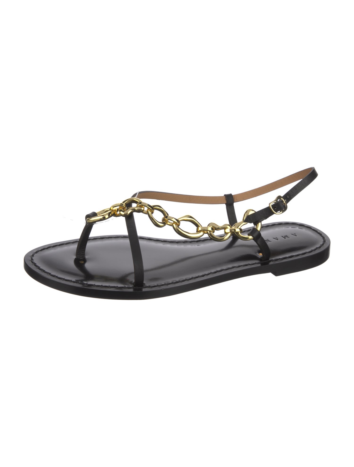 Amanu Leather T-Strap Sandals w/ Tags