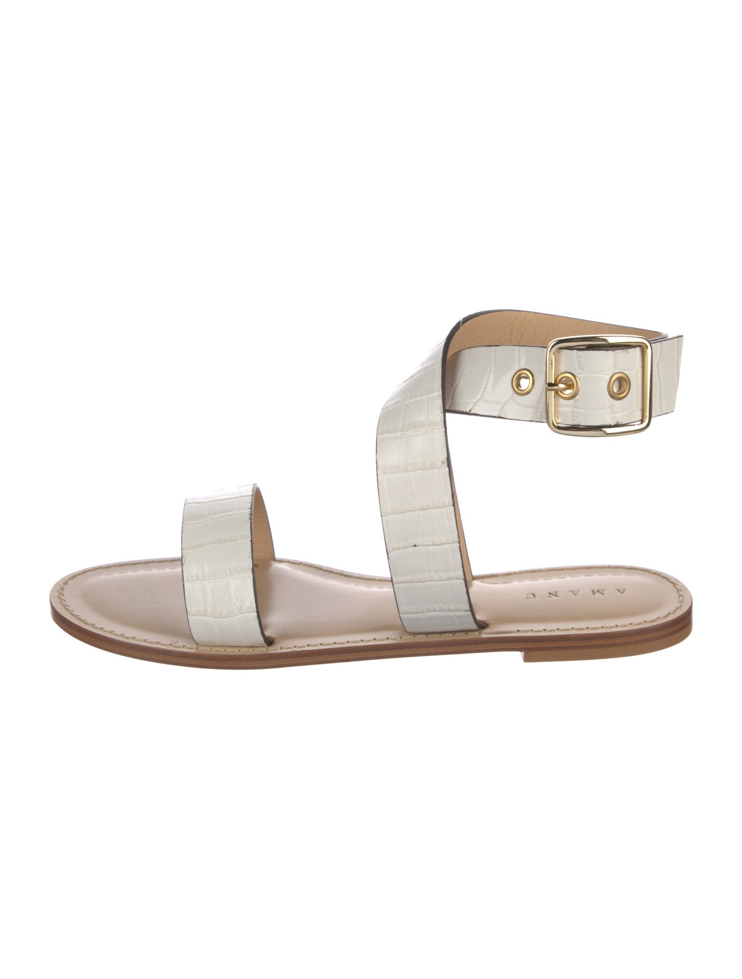 Amanu Embossed Leather Sandals w/ Tags