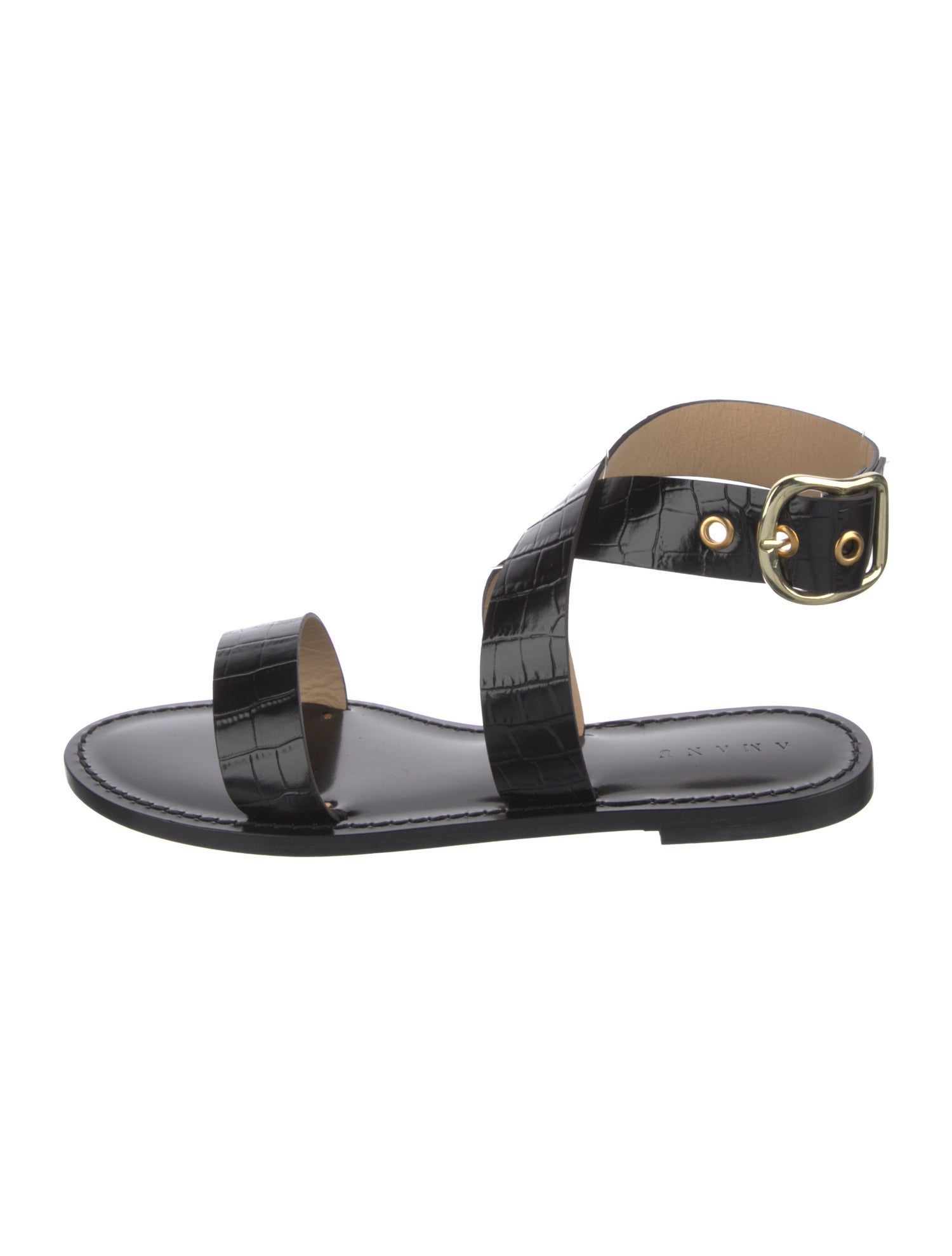 Amanu Embossed Leather Gladiator Sandals w/ Tags