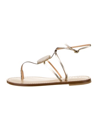 Amanu Leather T-Strap Sandals