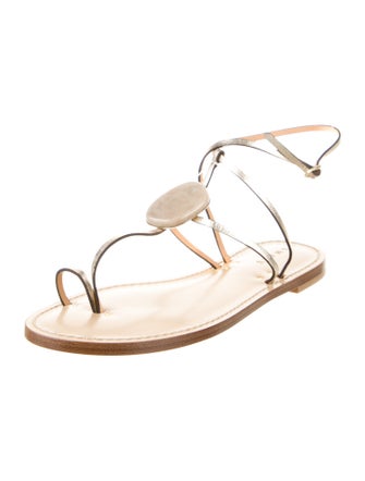 Amanu Leather T-Strap Sandals