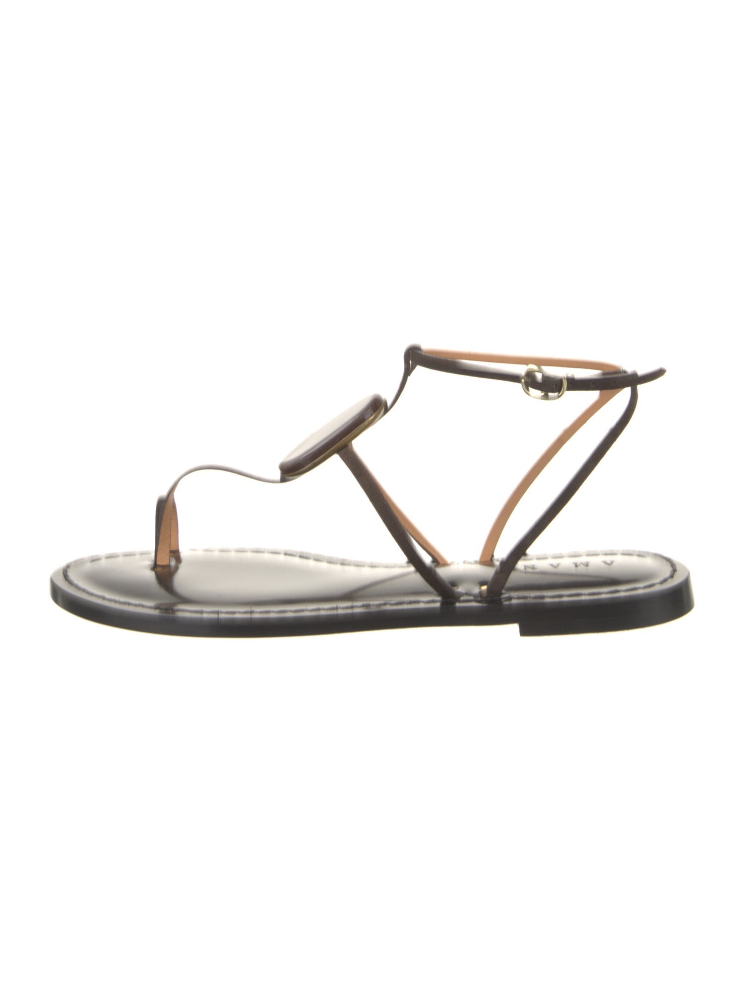 Amanu Leather T-Strap Sandals
