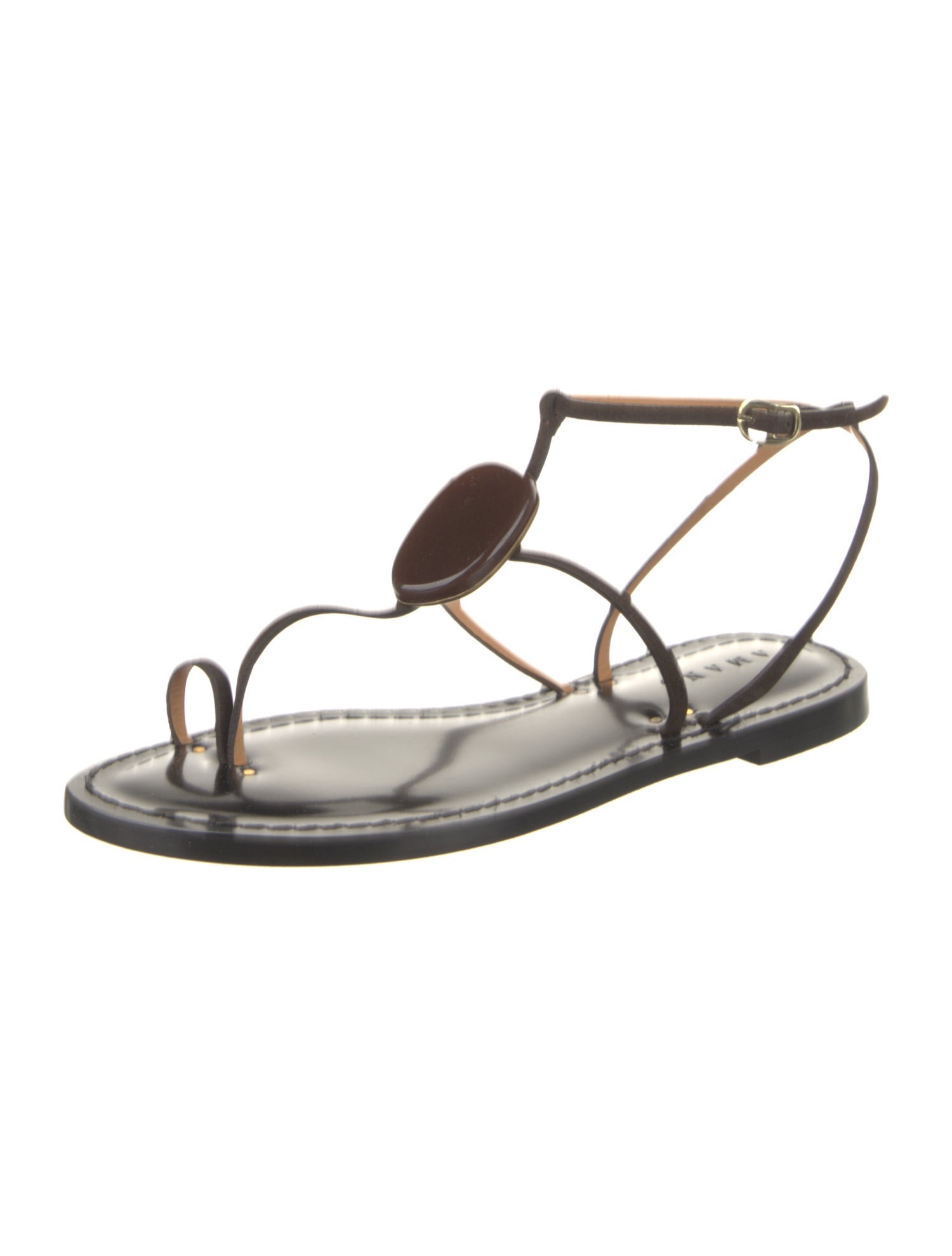 Amanu Leather T-Strap Sandals