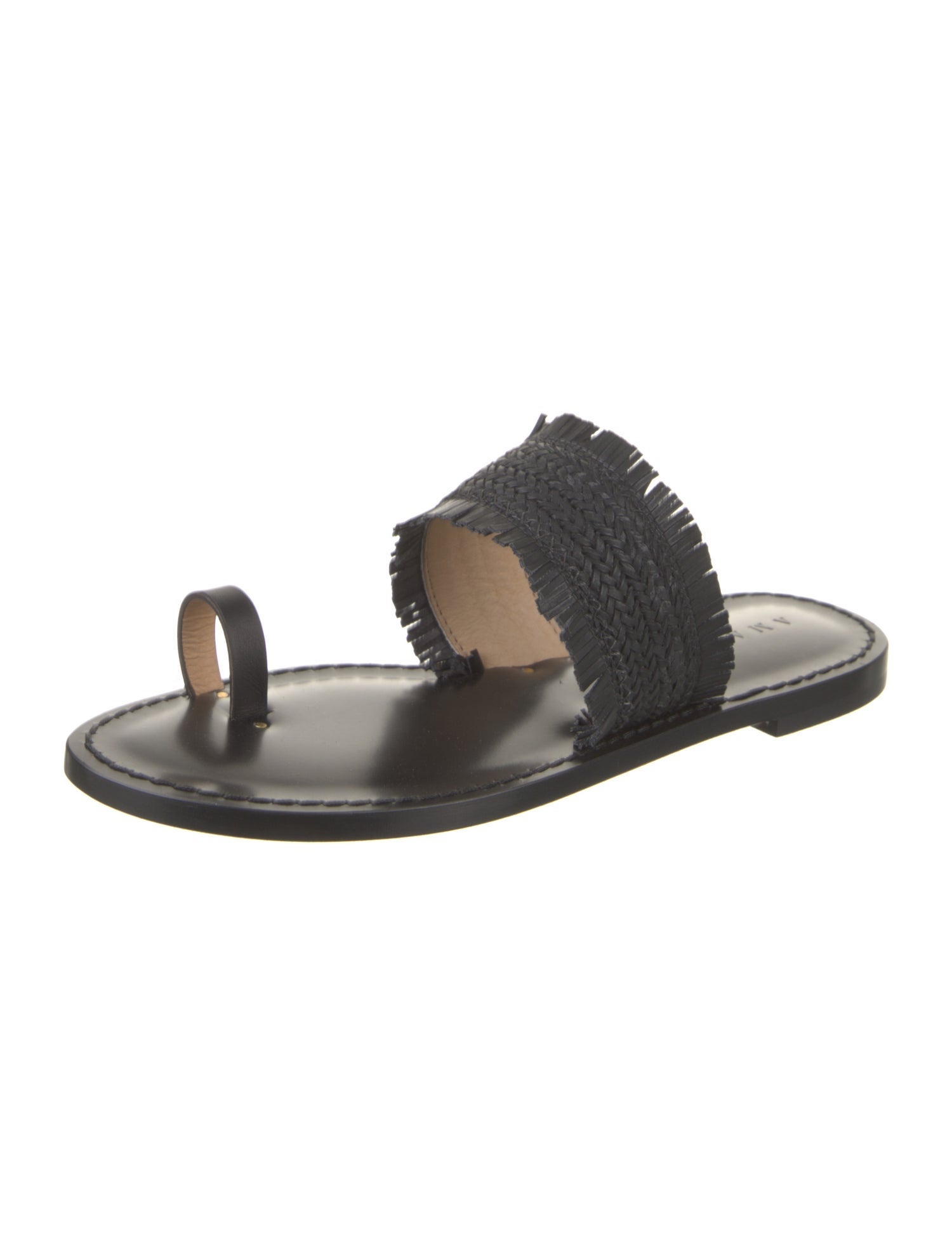 Amanu Leather Fringe Trim Accent Slides