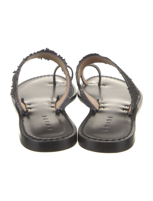 Amanu Leather Fringe Trim Accent Slides