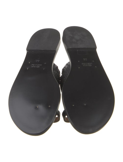 Amanu Leather Fringe Trim Accent Slides