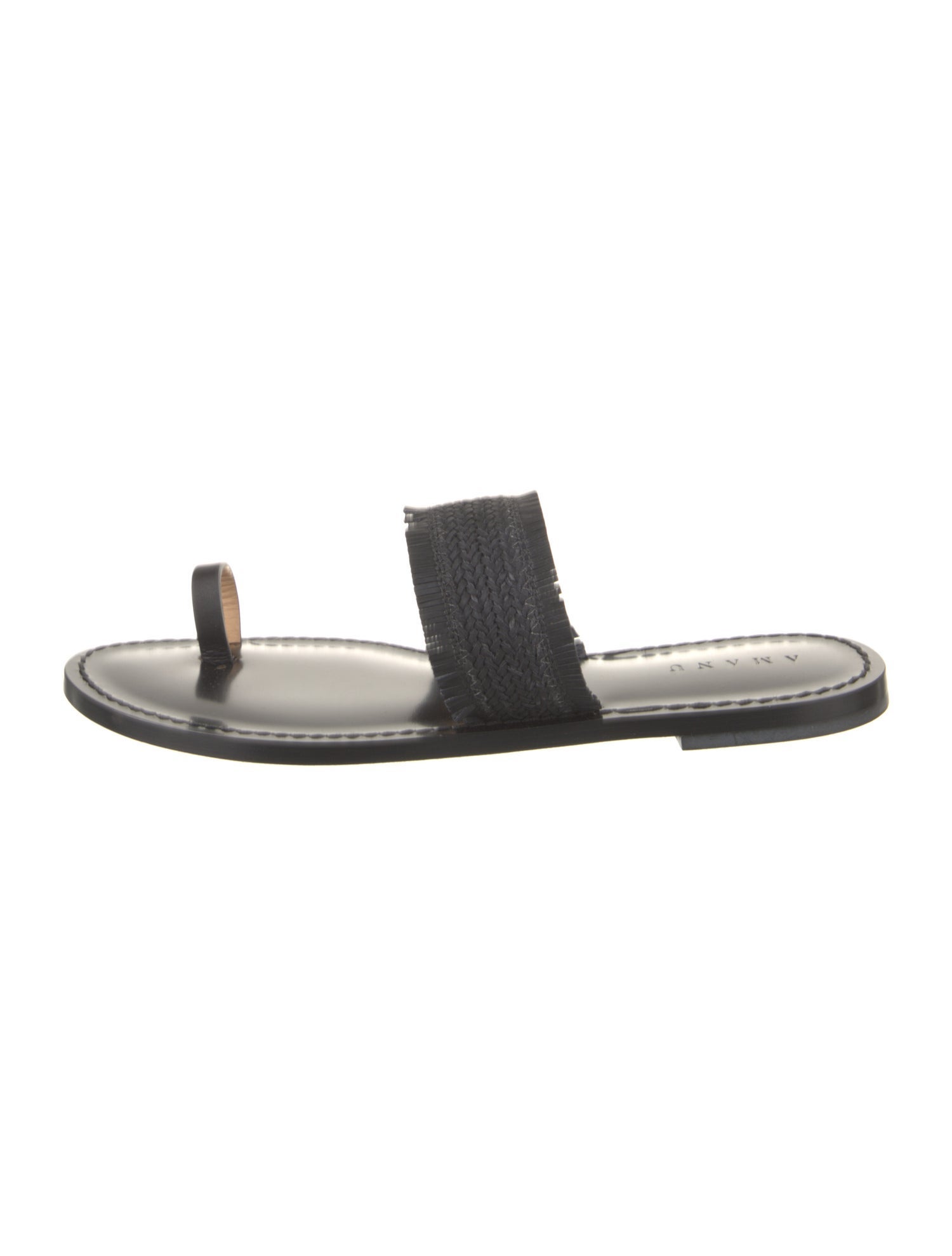 Amanu Leather Fringe Trim Accent Slides