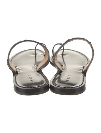 Amanu Leather Fringe Trim Accent Slides