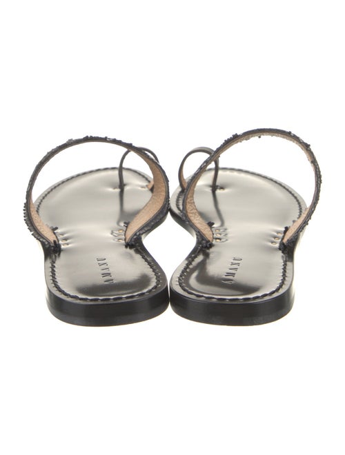 Amanu Leather Fringe Trim Accent Slides