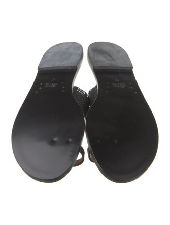 Amanu Leather Fringe Trim Accent Slides