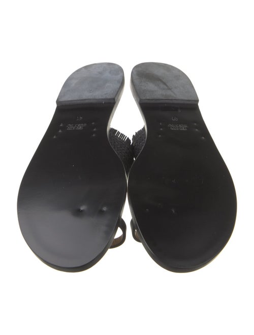 Amanu Leather Fringe Trim Accent Slides