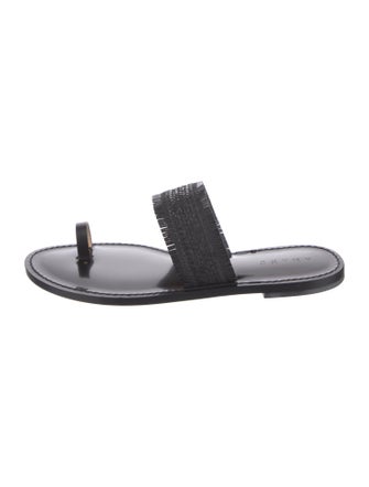 Amanu Leather Braided Accents Slides